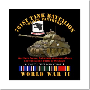 761st Tank Battalion - Black Panthers - w Tank WWII  EU SVC Posters and Art